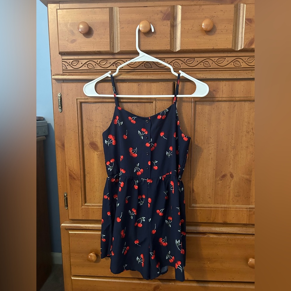Cherry design, spaghetti strap romper